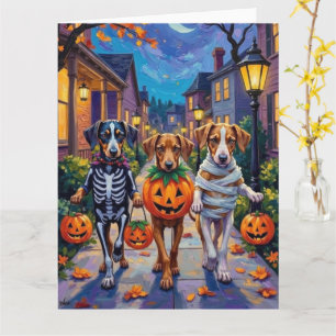 Tarjeta Perros Silken Windhound con disfraces de Halloween