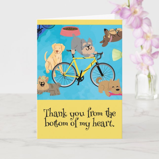 Tarjeta Perros y bicicletas cachorros Personalizado Aqua e (Orquídea)