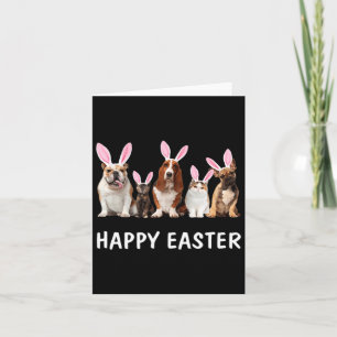 Tarjeta Perros y gatos felices pascua regalo divertido par