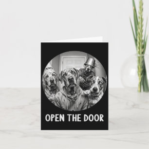 Tarjeta Perros Zombie Abre La Puerta Divertidos Perros De