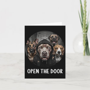 Tarjeta Perros Zombie Abre La Puerta Divertidos Perros De