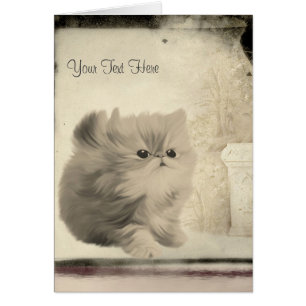 Tarjeta persa linda del gatito