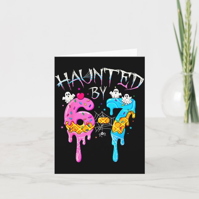 Tarjeta Perseguido por 67 goteo de helado divertido meme d (Anverso)