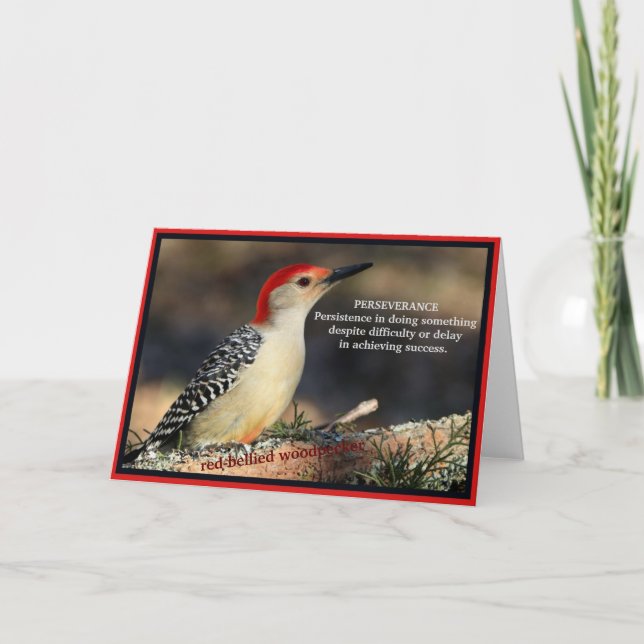 Tarjeta Perseverancia Inspiradora del pececillo leñoso roj (Anverso)