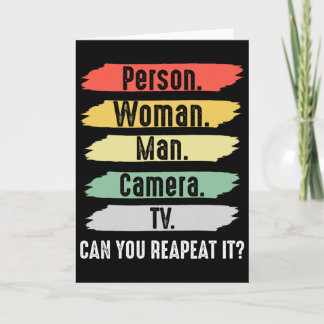 Tarjeta Person. Woman. Man. Camera. Tv Vintage Funny Polit