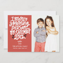 Tarjeta Persona de la mañana, 25 de diciembre, divertida f