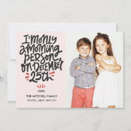 Tarjeta Persona de la mañana, 25 de diciembre, divertida f