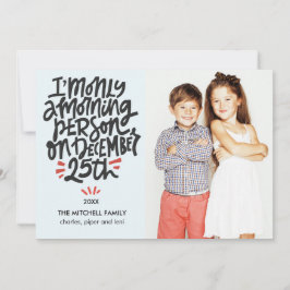 Tarjeta Persona de la mañana, 25 de diciembre, divertida f