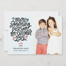 Tarjeta Persona de la mañana, 25 de diciembre, divertida f