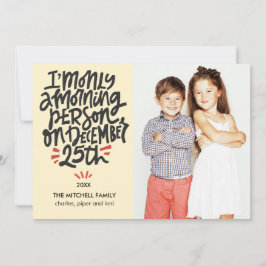 Tarjeta Persona de la mañana, 25 de diciembre, divertida f