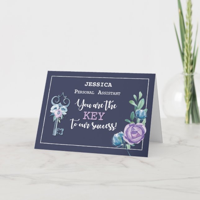 Tarjeta Persona de nombre personalizado Asistente Administ (Anverso)