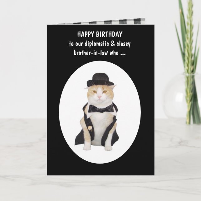 Tarjeta Persona del gato Divertido cumpleaños masculino (Anverso)