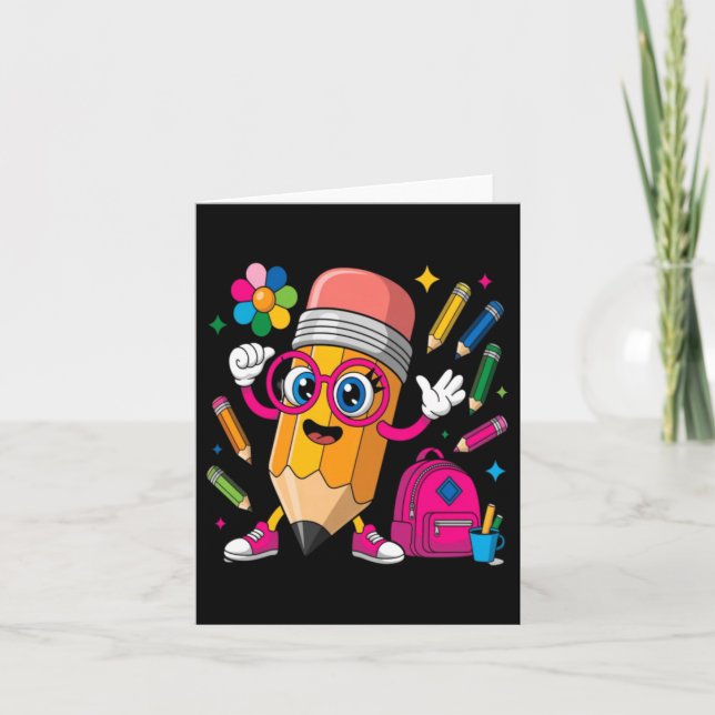 Tarjeta Personaje de Lápiz Aprender Crear (Anverso)