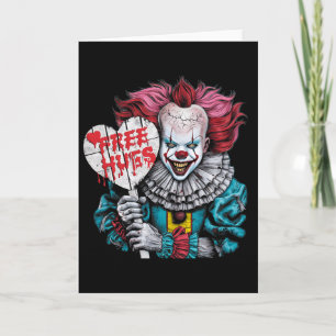 Tarjeta Personaje de payaso aterrador de abrazos gratis en