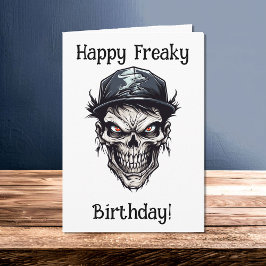 Tarjeta Personaje zombie de cumpleaños freaky feliz