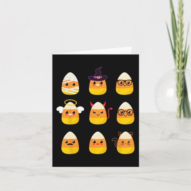 Tarjeta Personajes con disfraces de maíz con vaina - Niño  (Anverso)