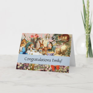 Tarjeta Personajes de Alice in Wonderland tea fiesta