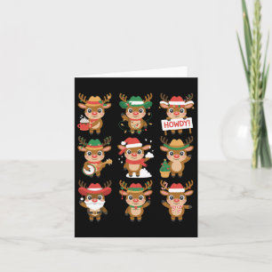 Tarjeta Personajes de Cute Western Navidades Reindeer Howd