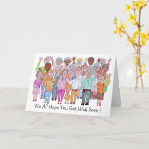 Tarjeta Personajes de Dibujos Animados con un Mensaje de R