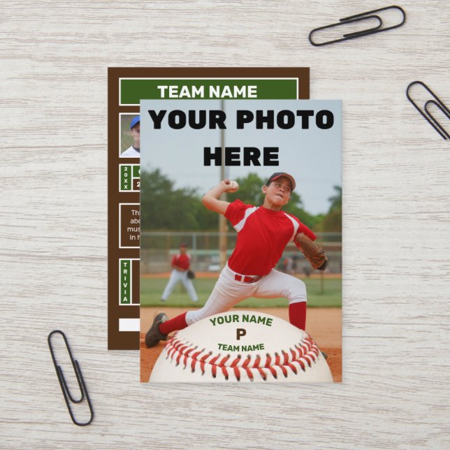 Tarjeta personal de béisbol (Estadísticas de lanza (Anverso/Reverso In Situ)