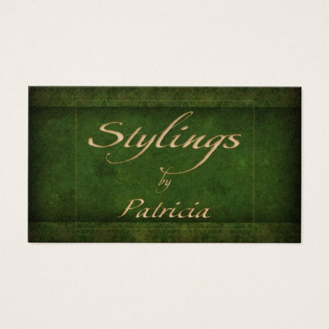 Tarjeta personal de damasco verde (Frente)