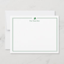 Tarjeta personal de nota verde trébol
