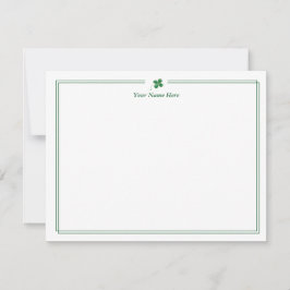 Tarjeta personal de nota verde trébol