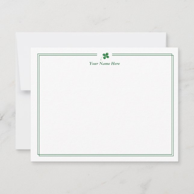 Tarjeta personal de nota verde trébol (Anverso)
