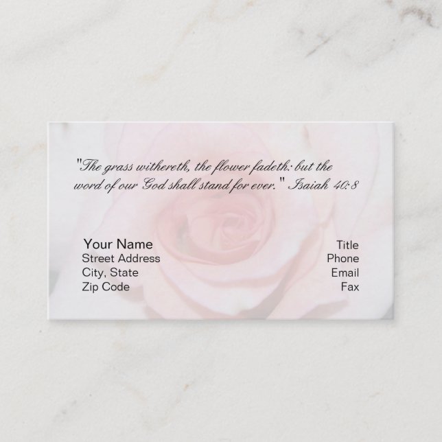 Tarjeta personal del 40:8 de Isaías (Anverso)