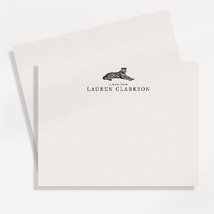 Tarjeta personal minimalista de leopardo