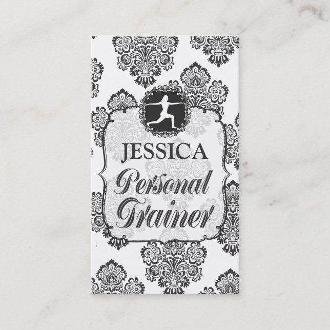 Tarjeta personal negra y blanca del instructor de (Anverso)