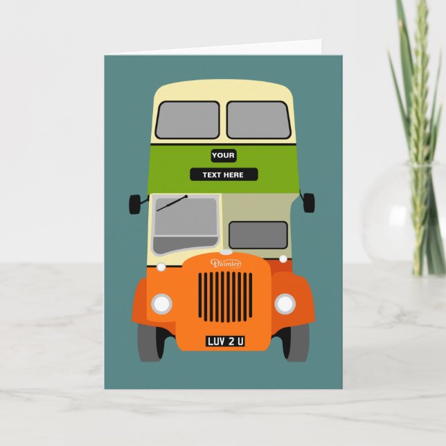 Tarjeta Personalice el antiguo bus doble Decker de Glasgow (Anverso)