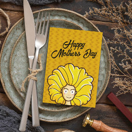 Tarjeta Personalice el cabello amarillo feliz día de la ma