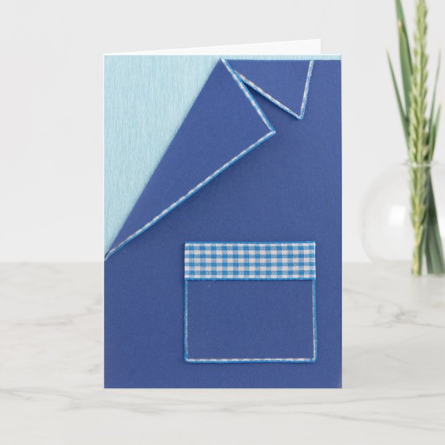 Tarjeta Personalice la chaqueta azul del cumpleaños (Anverso)