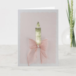 Tarjeta Personalice la vela brillante del oro, arco rosa