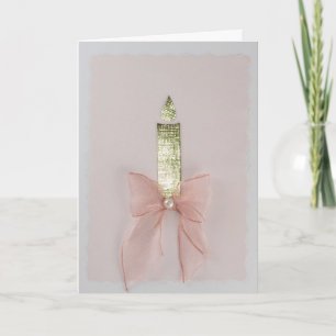 Tarjeta Personalice la vela brillante del oro, arco rosa