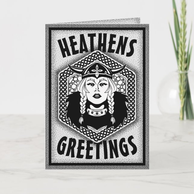 Tarjeta Personalice Viking Shield Maiden Heathens Greeting (Anverso)