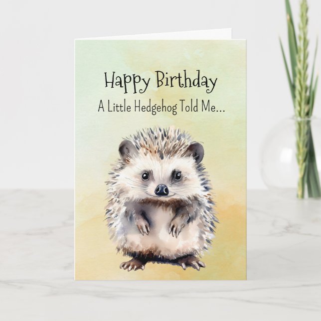 Tarjeta Personalidad de edgehog Animal divertido de cumple (Anverso)
