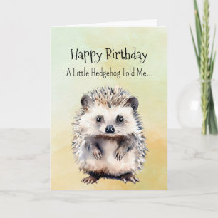 Tarjeta Personalidad de edgehog Animal divertido de cumple