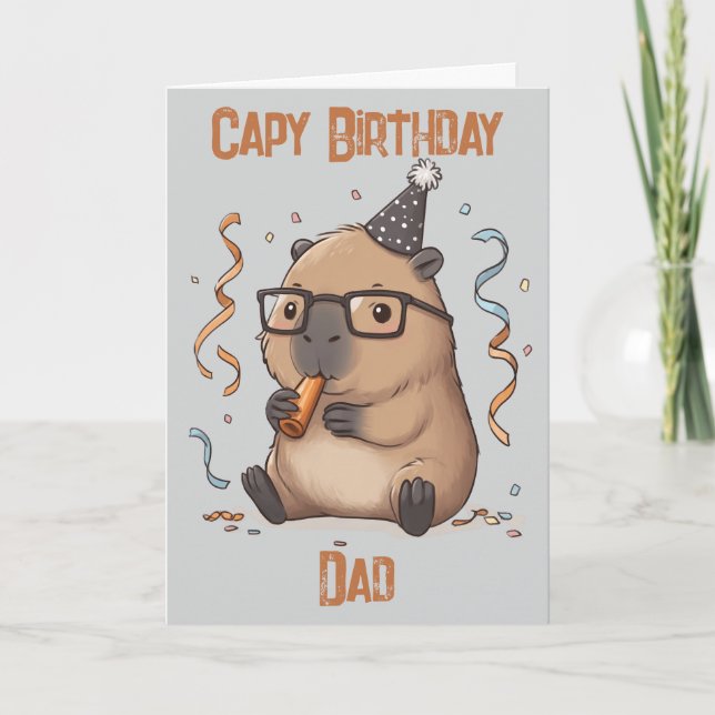 Tarjeta Personalised Capybara Birthday Card (Anverso)