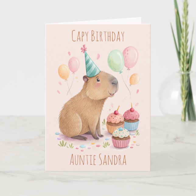 Tarjeta Personalised Capybara Birthday Card (Anverso)