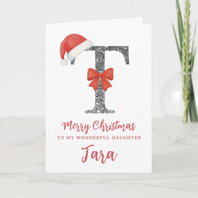 Tarjeta Personalised Christmas Card - Letter T (Anverso)