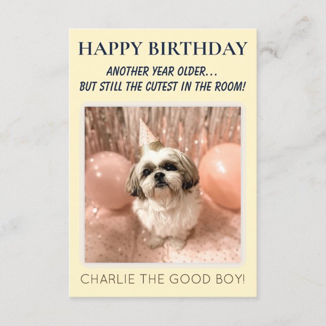 Tarjeta Personalised Funny Happy Birthday With Dog Picture (Anverso)