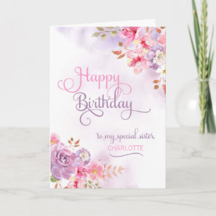 Tarjeta Personaliza a tu hermana, feliz cumpleaños