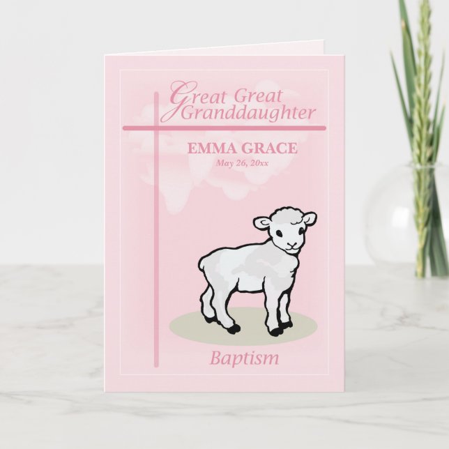 Tarjeta Personaliza Bautizo Bisnieta Rosa (Anverso)
