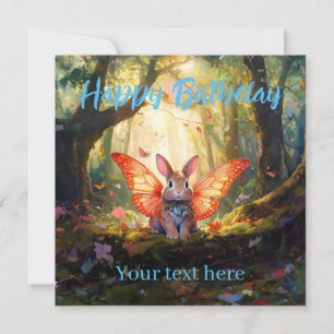 Tarjeta Personaliza bosque caprichoso de conejos Cumpleaño