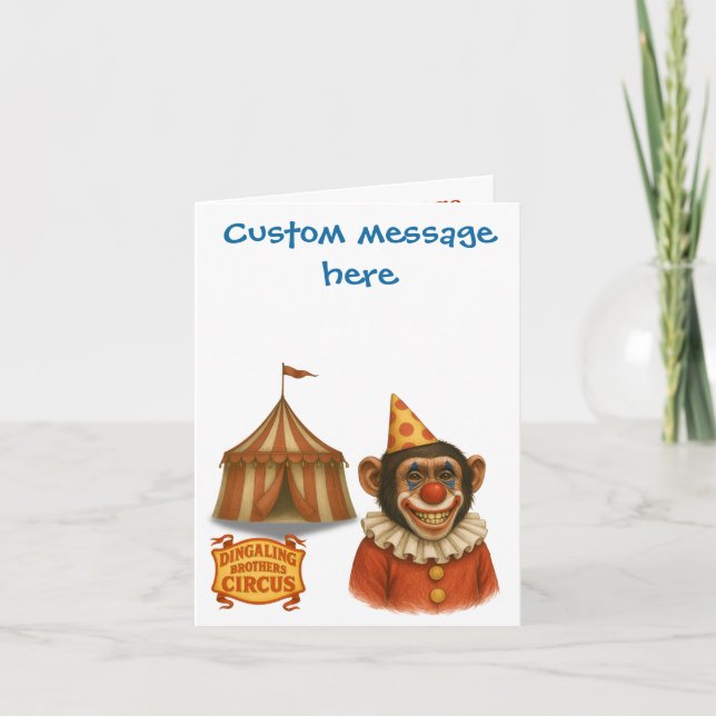 Tarjeta Personaliza: Chester el payaso chimpancé (Anverso)