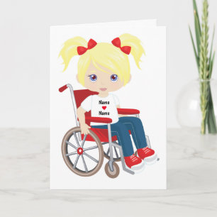 Tarjeta Personaliza Chica Rubia en Blanco