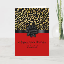 Tarjeta Personaliza Cumpleaños con Impresión de Leopardo R