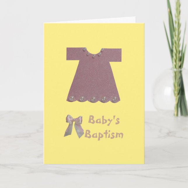 Tarjeta Personaliza el bautismo de la vestimenta de la niñ (Anverso)